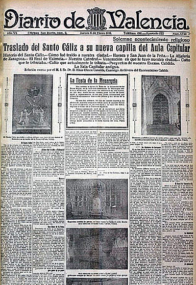 Periòdic anunciant la decisió del trasllat i exposició de la Copa. Periòdic anunciant la decisió del trasllat i exposició de la Copa. 1916